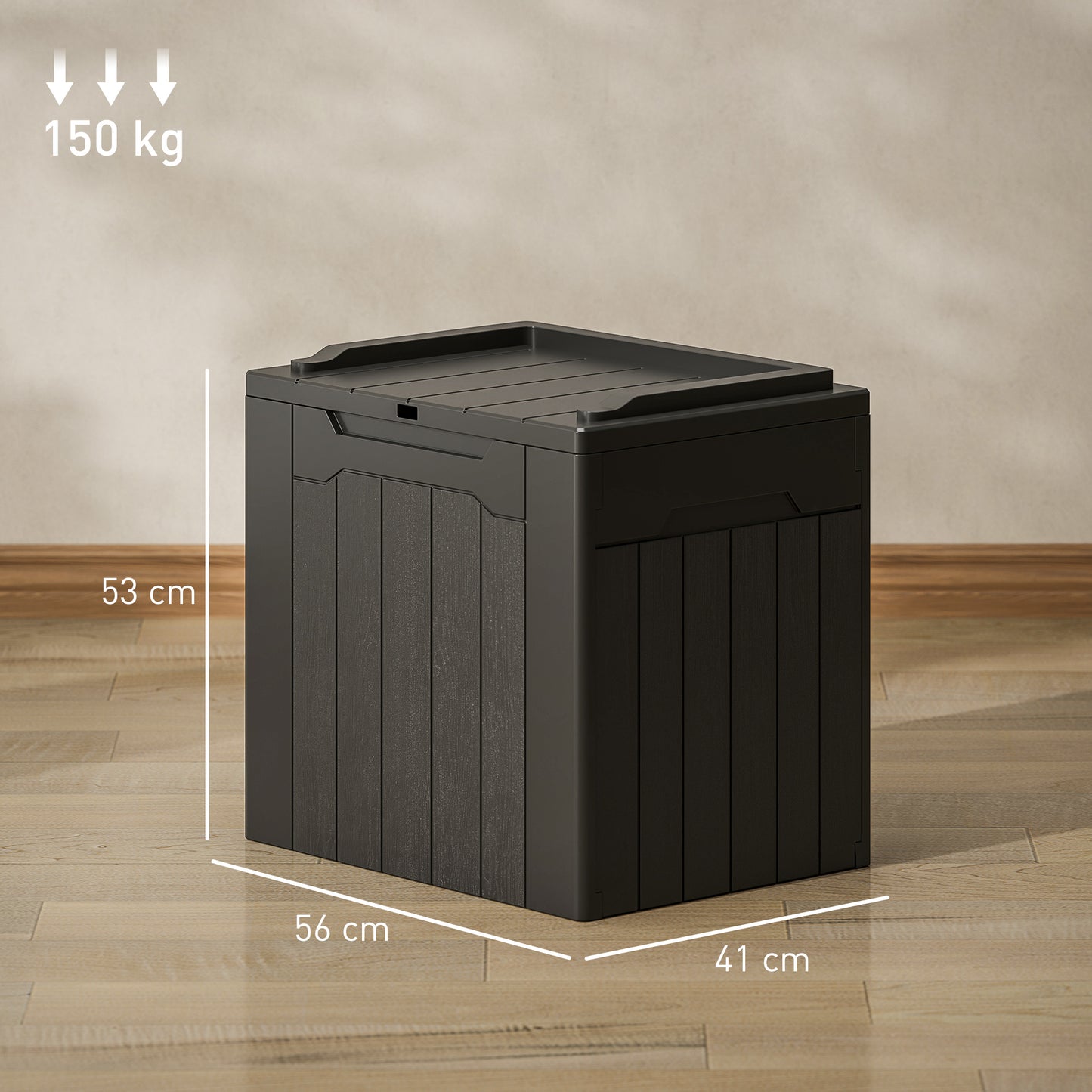 107 L Plastic Storage Chest with Lid - Charcoal Grey