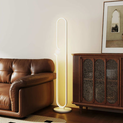 LED Floor Lamp, Dimmable Floor Standing Lamp with Glass Night Light, Foot Switch for Living Room, Bedroom, Office, White