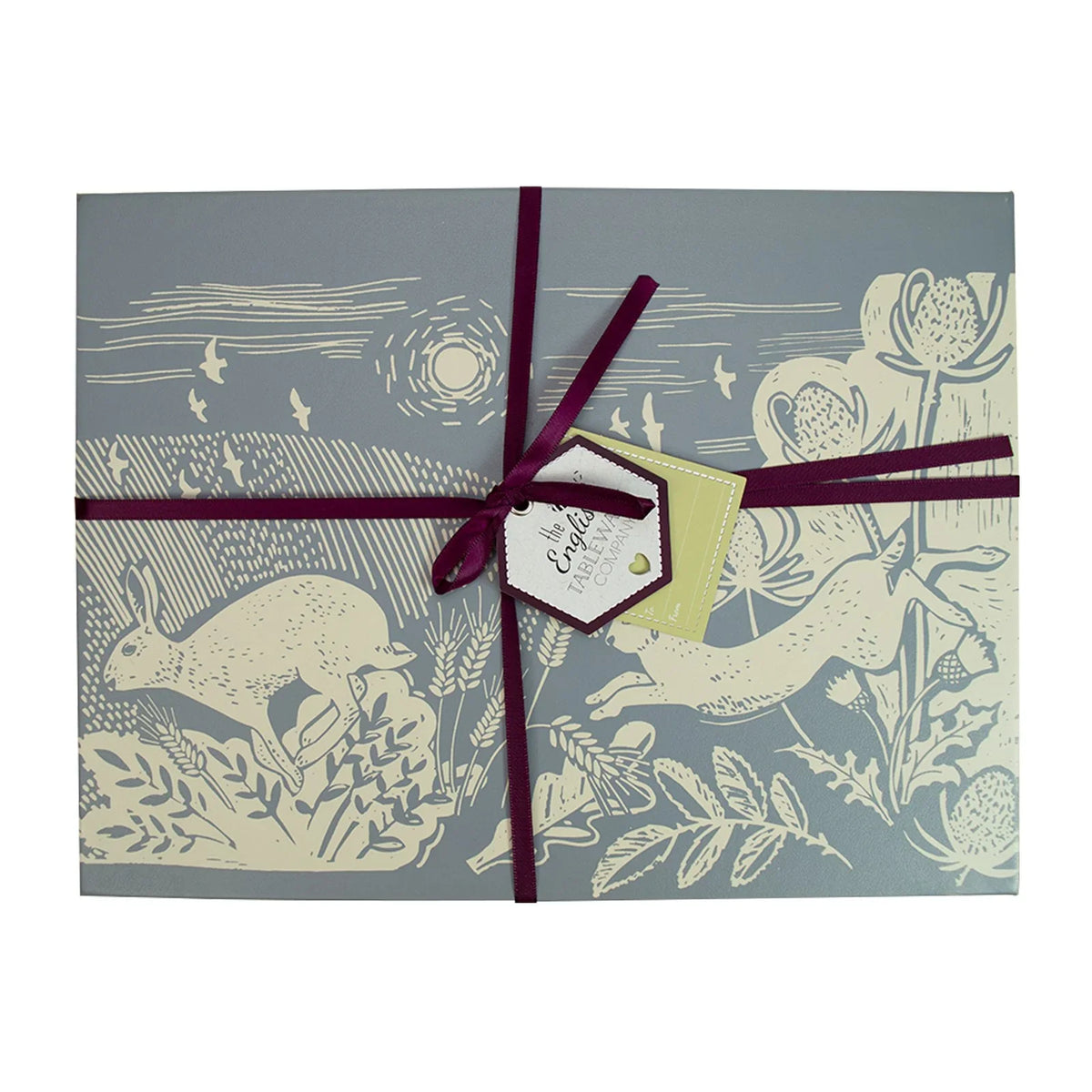 Maison & White Artisan Hare Placemats | Set of 4 | Grey & Cream Countryside Design | Cork Backed | 29 × 21.5cm