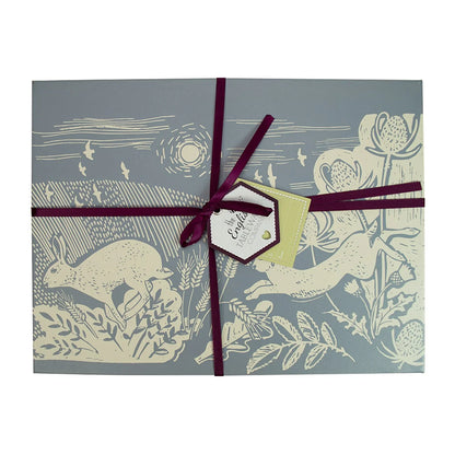 Maison & White Artisan Hare Placemats | Set of 4 | Grey & Cream Countryside Design | Cork Backed | 29 × 21.5cm
