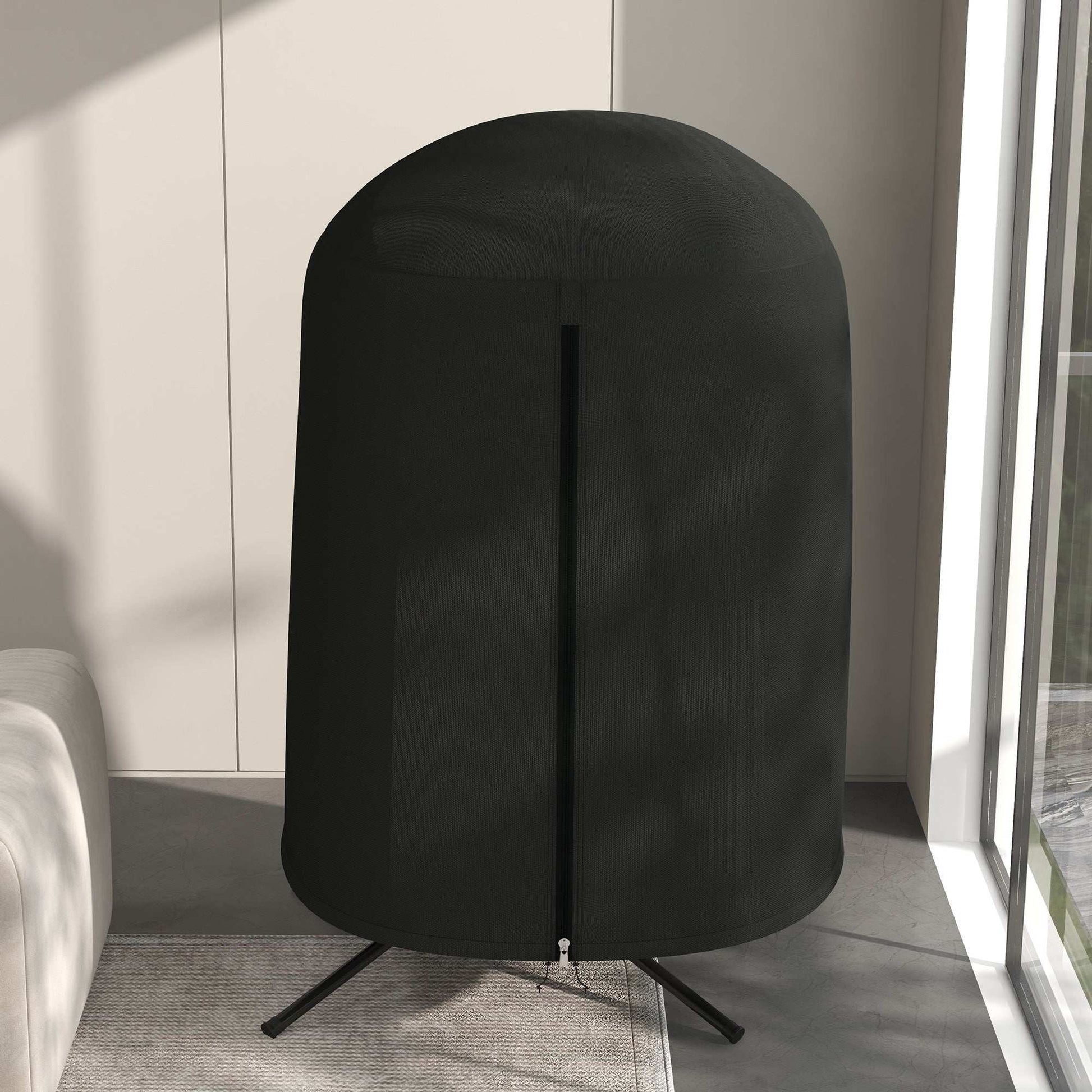 Outsunny Hanging Egg Swing Chair Cover Outdoor Single Waterproof Anti-dust Furniture Protector With Zipper, Oxford Fabric D128 x 190H cm - Black