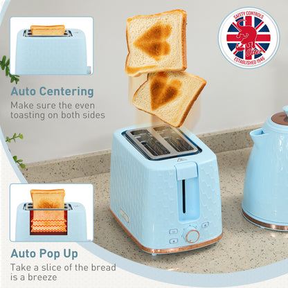 1.7L 3000W Fast Boil Kettle & 2 Slice Toaster Set, Kettle and Toaster Set with Auto Shut Off, Browning Controls