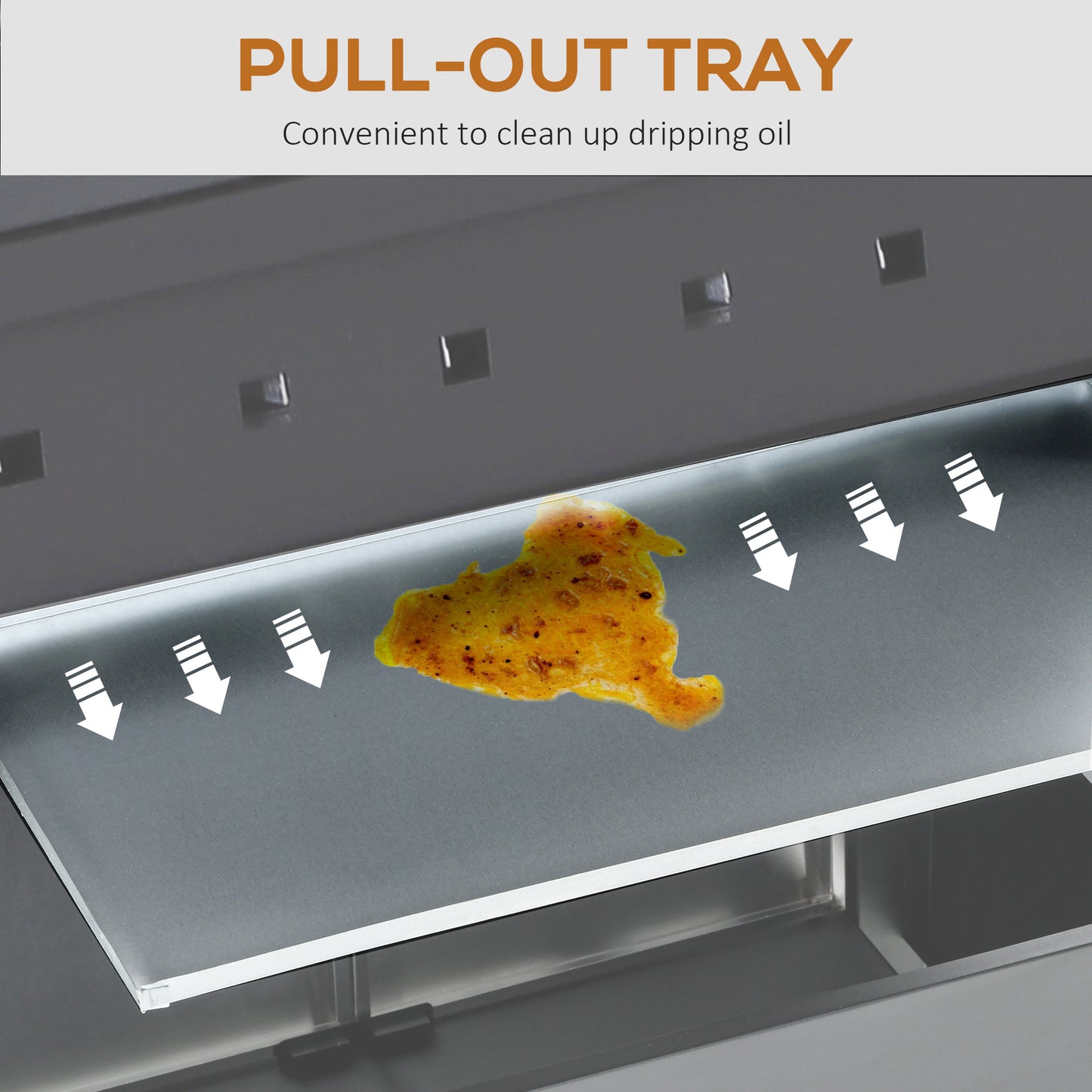 3+1 Burner Gas BBQ Grill, Outdoor Barbecue Trolley with Wheels, Warming Rack, Side Shelves, Cabinet, Thermometer for Garden, Party, Camping,