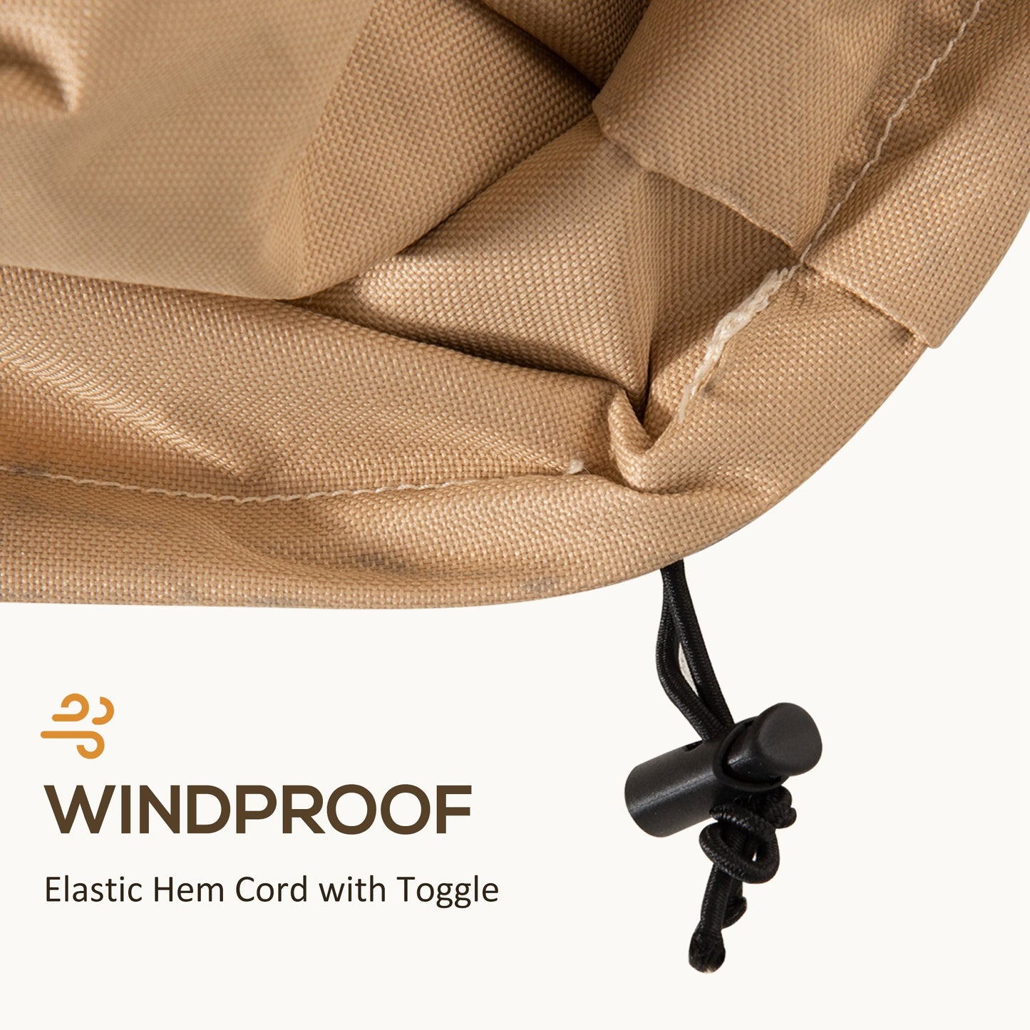 Outsunny Garden Furniture Covers Waterproof, 600D Oxford Outdoor Furniture Cover with 4 Air Vents, 275 x 208 x 78 cm, Beige