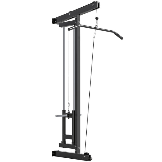 SPORTNOW Wall Mounted Lat Pull Down Machine, Crossover Cable Machine with High & Low Pulleys for Home Gym Full Body Workout