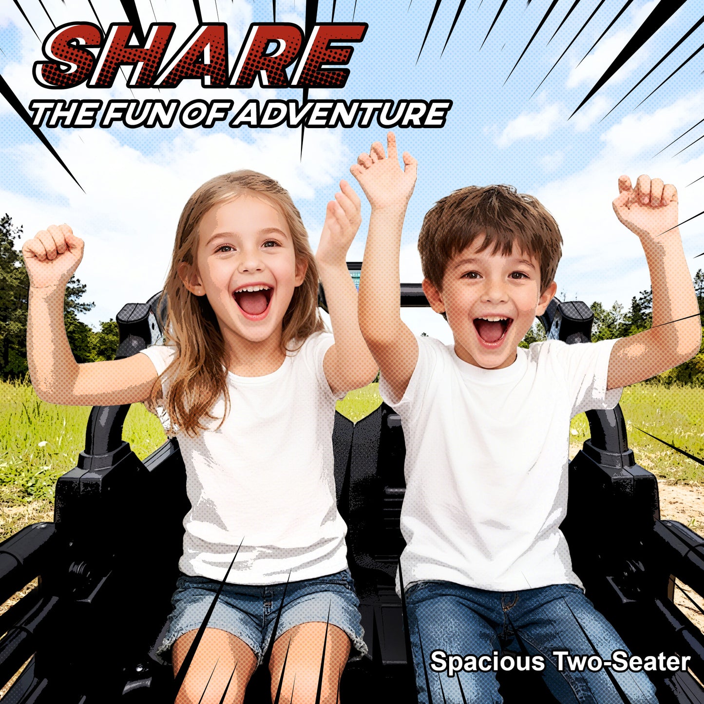 AIYAPLAY 24V Electric Ride on Car, 2-Seater Electric Car for Kids with Remote, Bluetooth, Soft Start, Suspension Spring