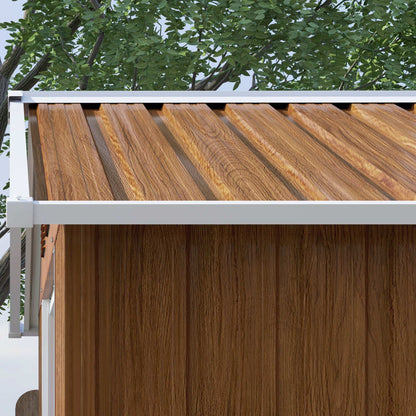 Outsunny 6.5 x 3.5ft Metal Garden Storage Shed - Wood-Effect