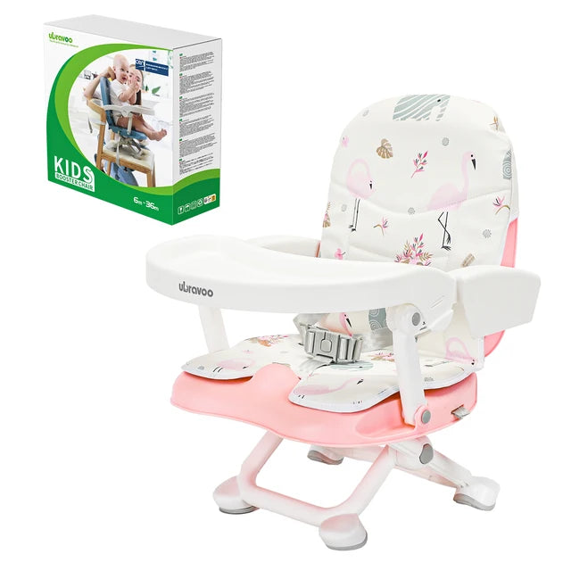 UBRAVOO Portable High Chair 6 Months Plus, Lightweight Easy Clean Folding Booster Chair for Babies Toddlers