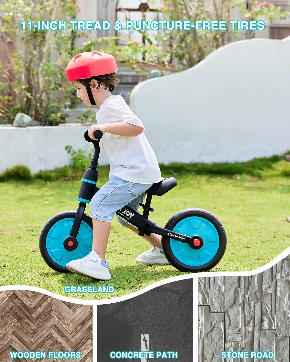 UBRAVOO Fit 'n Joy Beginner Toddler Training Bicycle 4-in-1 Kids Balance Bike With Pedals & Training Wheels Stabilisers For Boys Girls Age 2 - 4