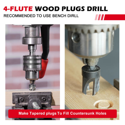 15 Piece Countersink Drill Bits Set, Tapered Drill Bits for Wood, With Phillips Screwdriver Bits, Extension Bit Shaft