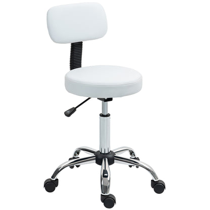 360° Swivel Seat Salon Stool Chair - White / Black