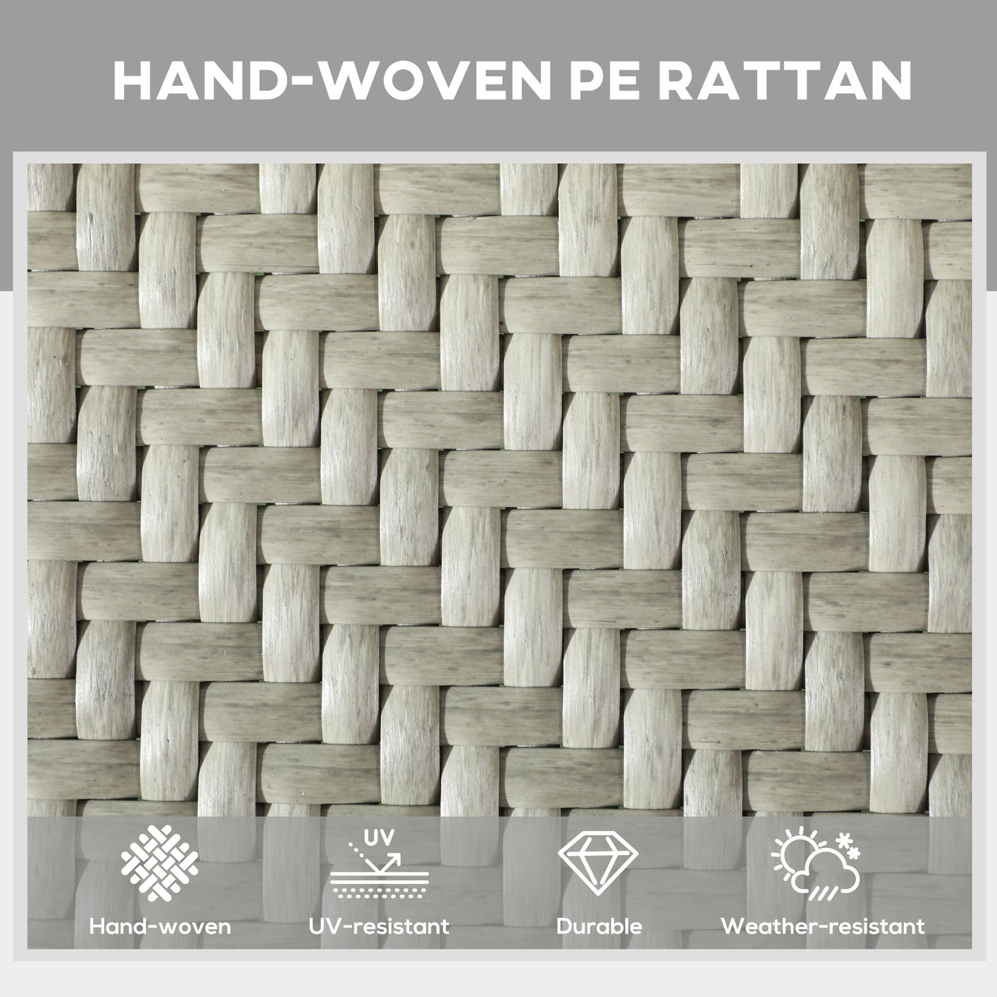 Outsunny Foldable Outdoor PE Rattan Sun Lounger Set of 2, Patio Wicker Recliners Lounge Chair w/ 5-Level Adjustable Backrest - Mixed Grey