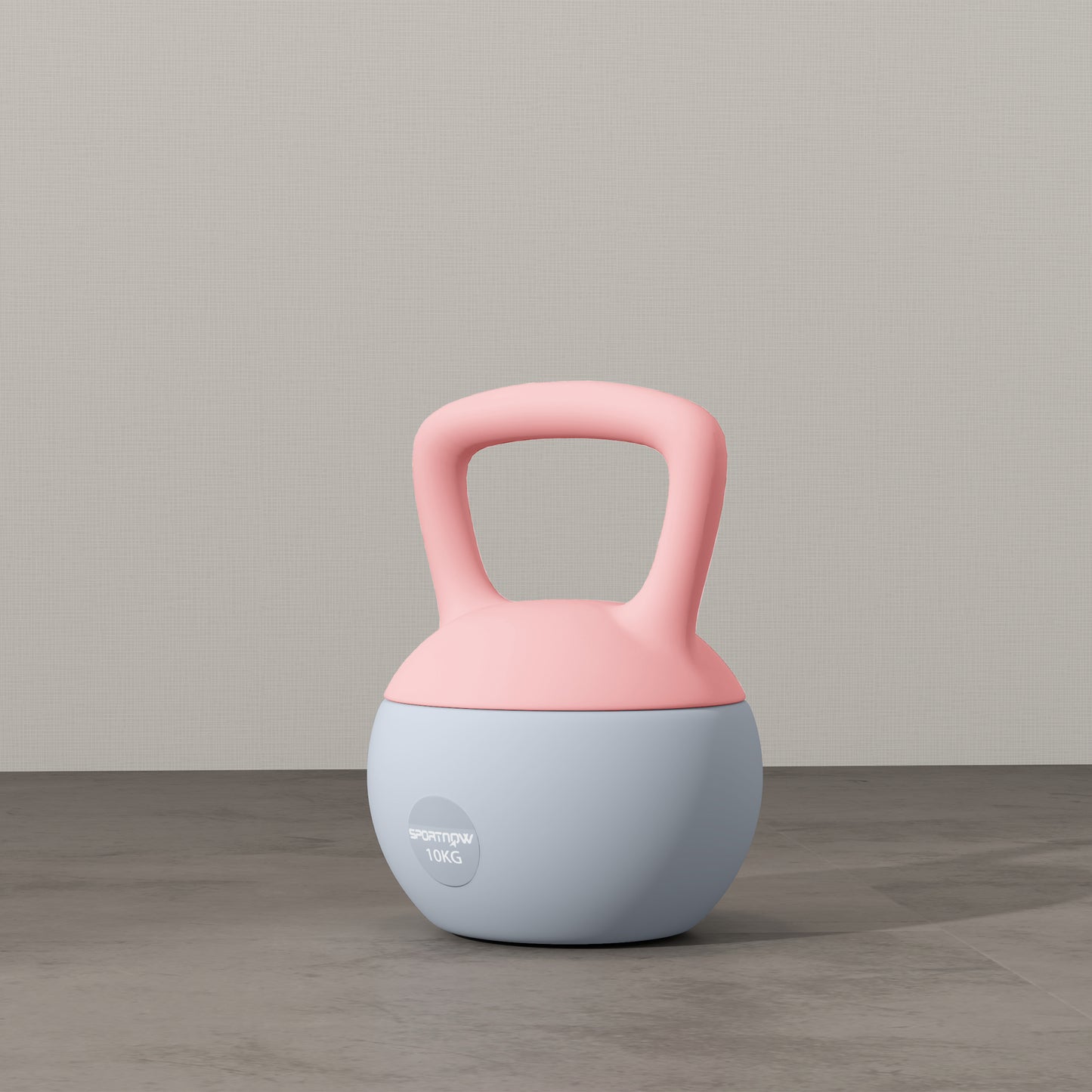 SPORTNOW 10KG Soft Kettlebell, Kettlebell with Non-Slip Handle for Home Gym, Weight Lifting, Strength Training, Pink/Grey