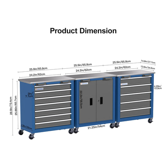 Combination Tool Cabinet,3 Different Types of Tool Cabinets:5-Drawer/7-Drawer/Double-Door Tool Cabinet