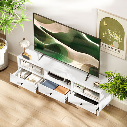 Multi-Storage Minimal TV Stand - White