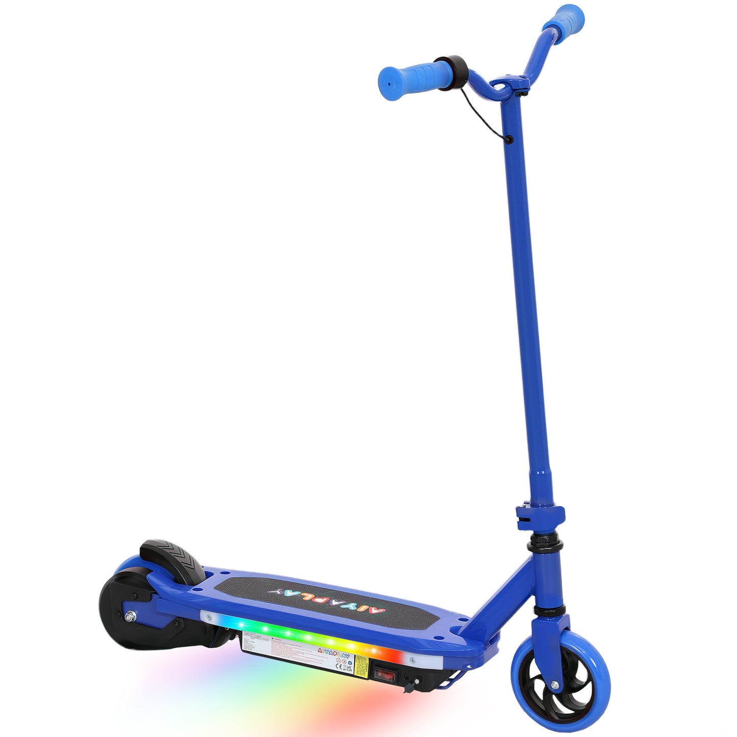 AIYAPLAY Electric Scooter for Kids Ages 6-14, with Colourful Light and Electric Brake, Kids Electric Scooter E Scooter, Up to 10 KM/H & 8 KM, Purple / Blue / Pink