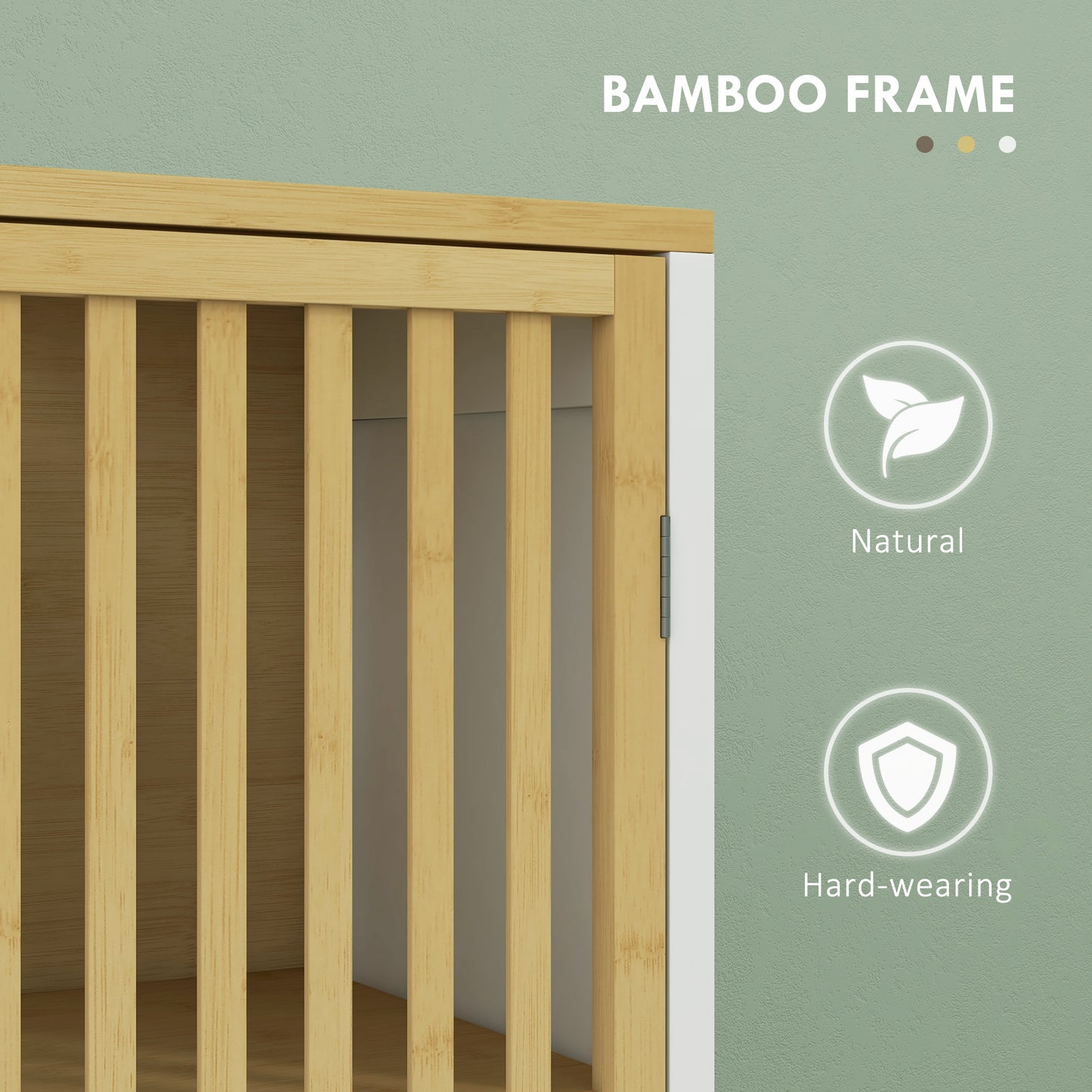 Bamboo-Blend Retro Vintage Style Cut-Out Tall Bathroom Storage Unit