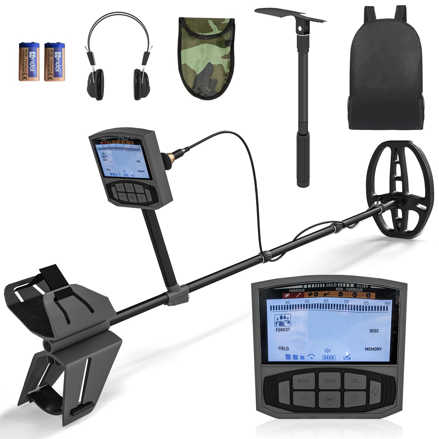 Metal Detector for Adults and Beginners, Gold Detector W/ Higher Accuracy IP68 Waterproof Coil, 5 Professional Modes W/ Pinpoint & Memory Mode