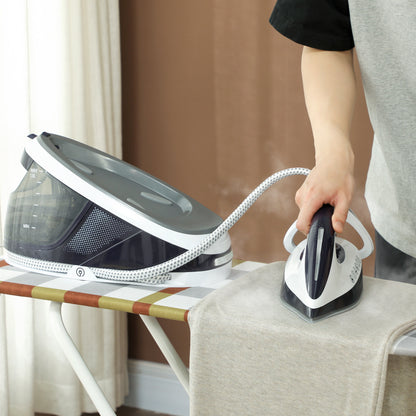 Steam Generator Iron with ECO Mode, Self-Cleaning, Powerful Vertical Steam, Automatic Shut-Off, Ceramic Non-stick Soleplate, Large 1.5L, 8 Bar, 2600W, Blue
