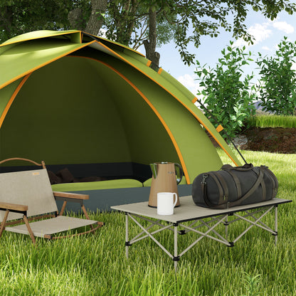 Outsunny Portable  Aluminium Picnic  Camping Table, Lightweight Folding, Carry Bag For Outdoor Camping, Picnic, Hiking, Cooking, BBQ, Fishing, Khaki