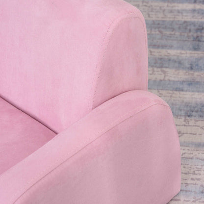 2 In 1 Kids Armchair Sofa Bed Fold Out Padded Wood Frame Bedroom, Pink