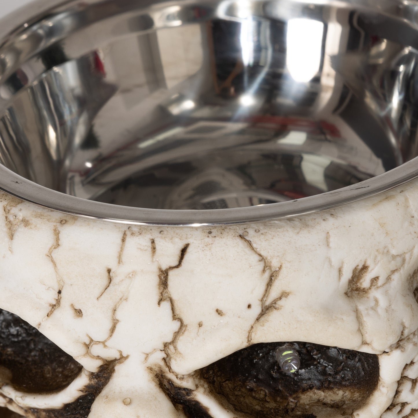 14cm 5.5" Skeleton Candy Toffee Sweets Bowl Outdoor Halloween Decoration, Halloween Prop with Sound Activated, Light Up Eyes, Sound Effects for Haunted House