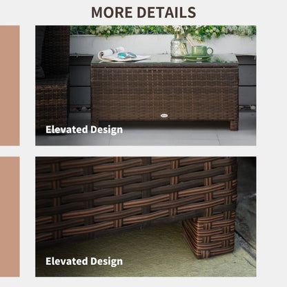 Outdoor Garden Rattan Coffee Conservatory Table With Glass Top Available In Different Colours