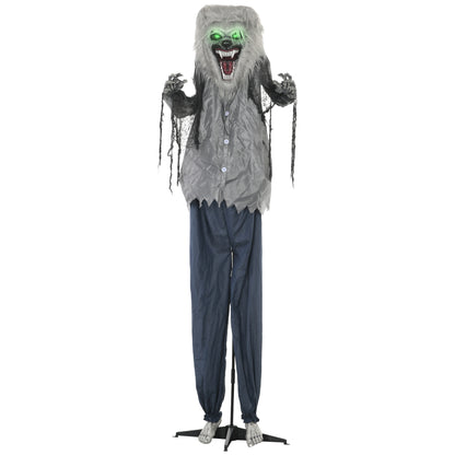 210cm 83" Skeleton Werewolf Outdoor Halloween Decoration, Halloween Animatronic with Sound Activated, Light Up Eyes, Sound Effects, Animated Prop for Haunted House
