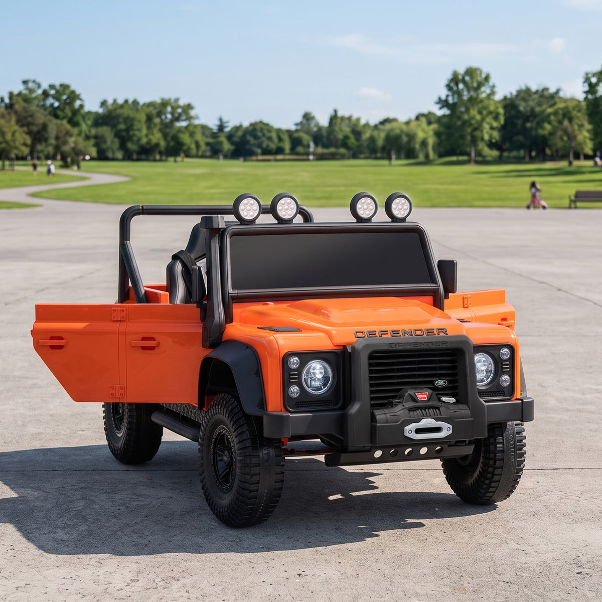 Kids Electric Ride-On Car with Remote Control | 4-Wheel Suspension | LED Lights | Music | 3-5 Years | Orange