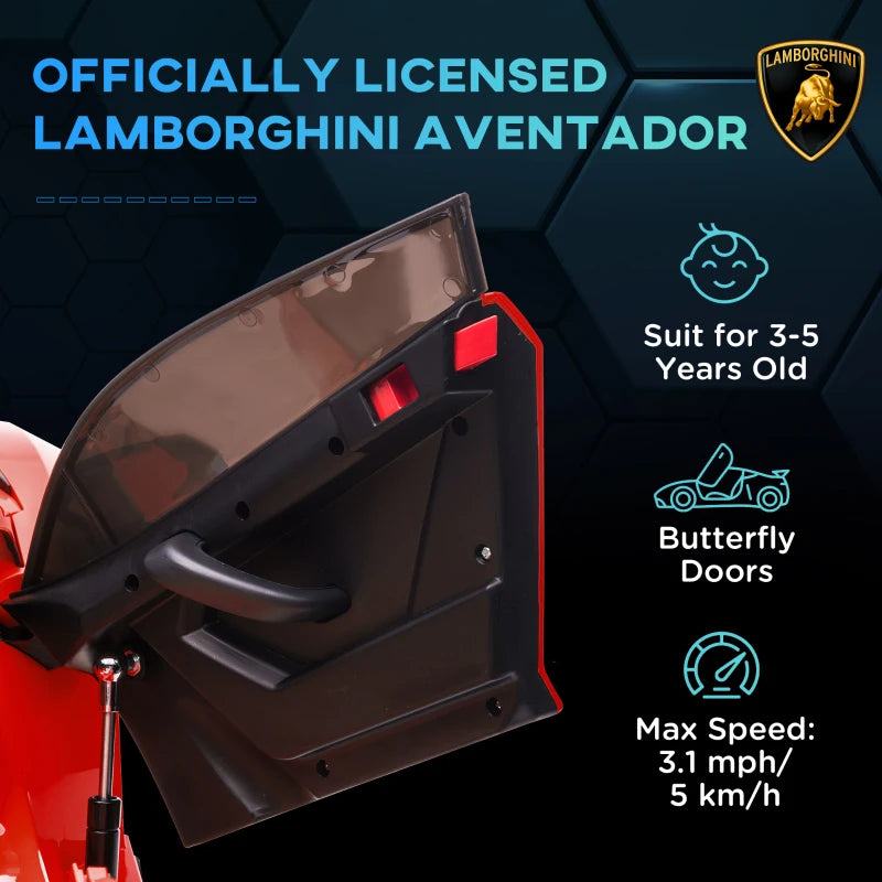 Lamborghini Licensed 12V Kids Electric Car With  Butterfly Doors, Music Horn Suspension And Remote