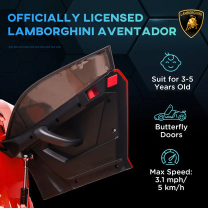 Lamborghini Licensed 12V Kids Electric Car With  Butterfly Doors, Music Horn Suspension And Remote