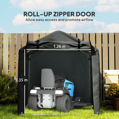 2.2 x 1.6 m Garden Storage Tent, Waterproof Anti-UV Bike Tent with Roll-up Zipper Door, Galvanised Outdoor Storage Shelter Carport for Bike