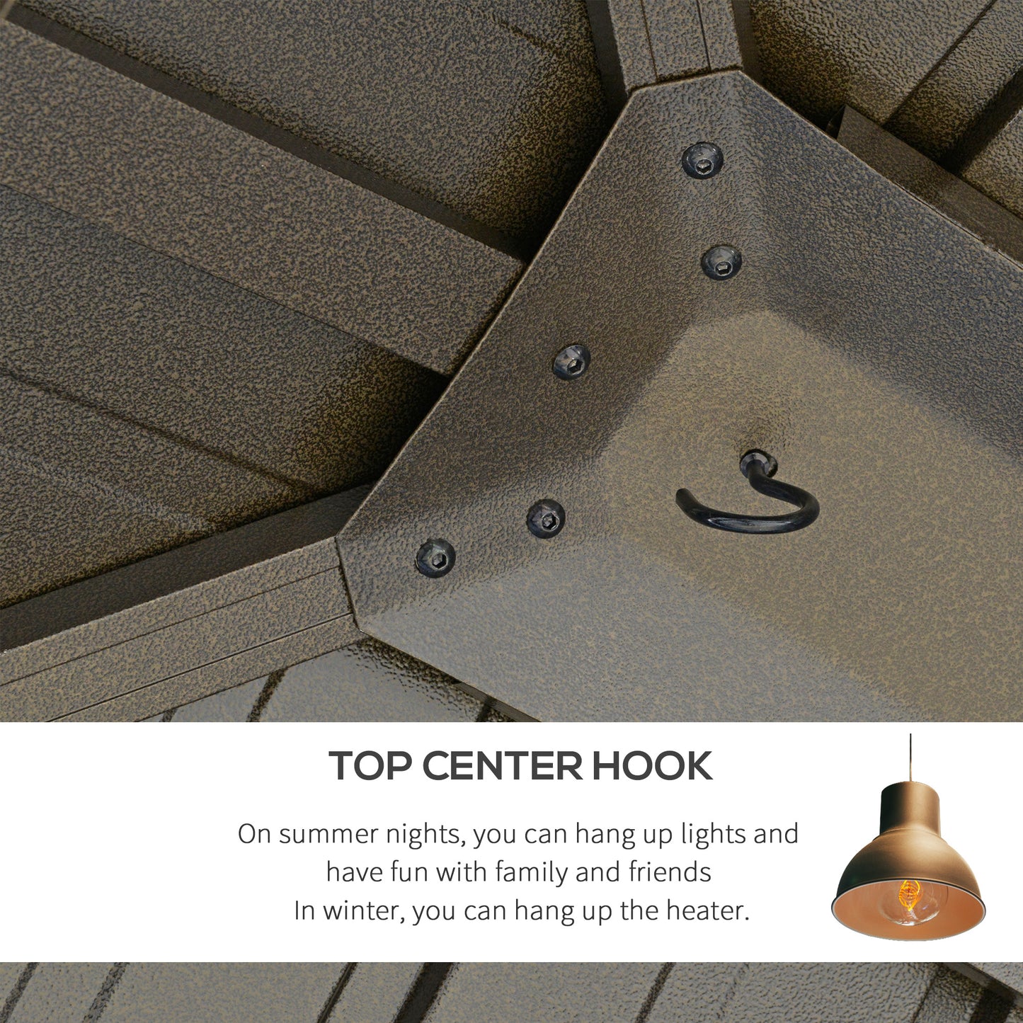 Outsunny 3.65 x 3m Aluminium Hardtop Gazebo With Accessories - Brown