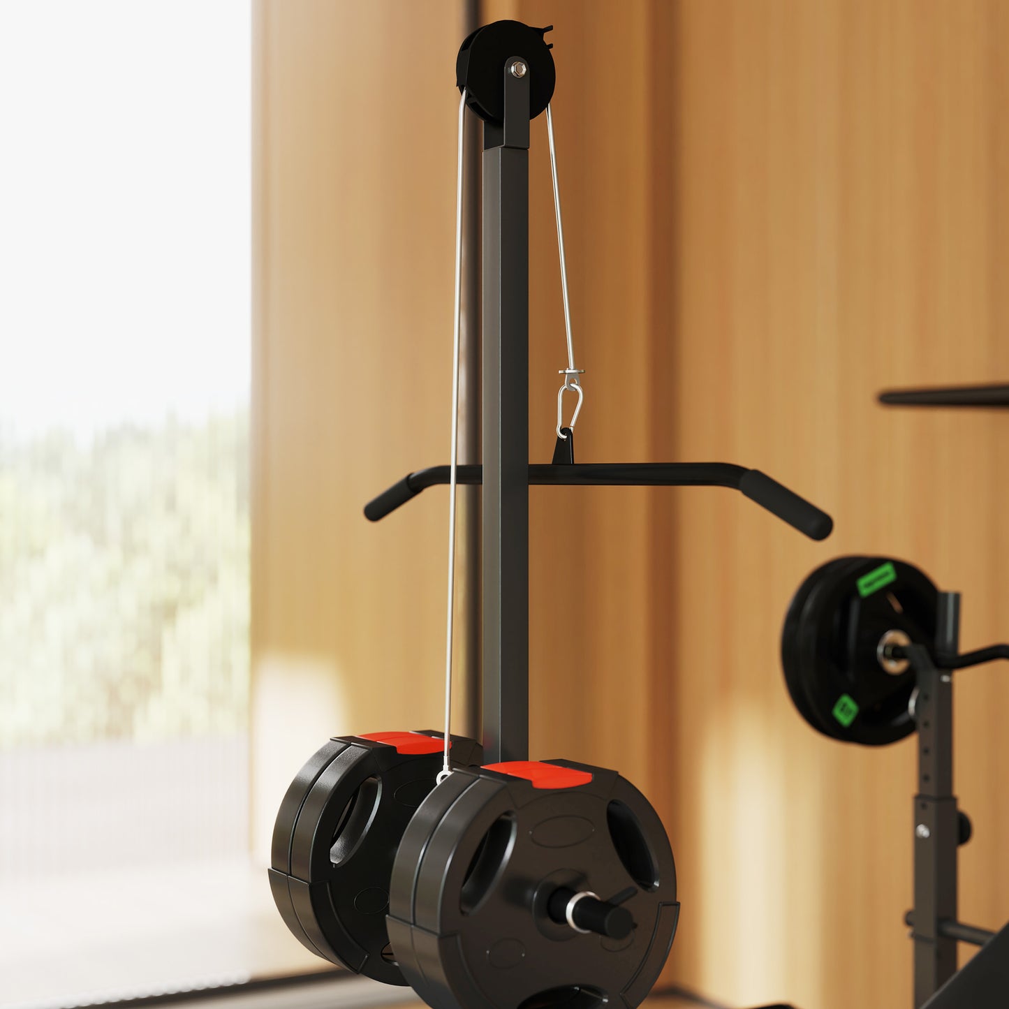 Adjustable Weight Bench with Bench Press Rack, Preacher Curl Leg Extension and Lat Pull Down Machine, Incline or Flat Workout for Strength Training Weight Lifting