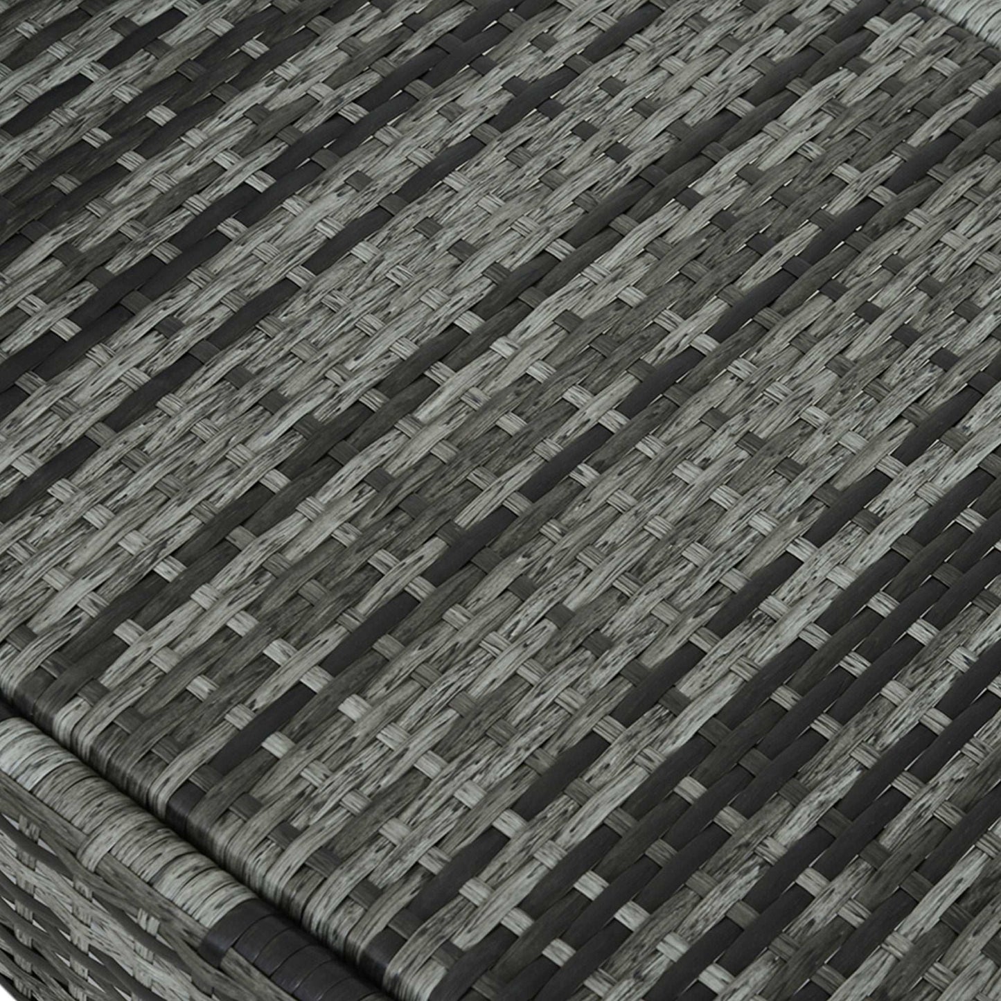 Outsunny 2 Piece Rattan Sun Lounger Recliner Bed Reclining Chair Patio Garden Outdoor Wicker Weave Adjustable Headrest with Fire Retardant Cushion – Grey