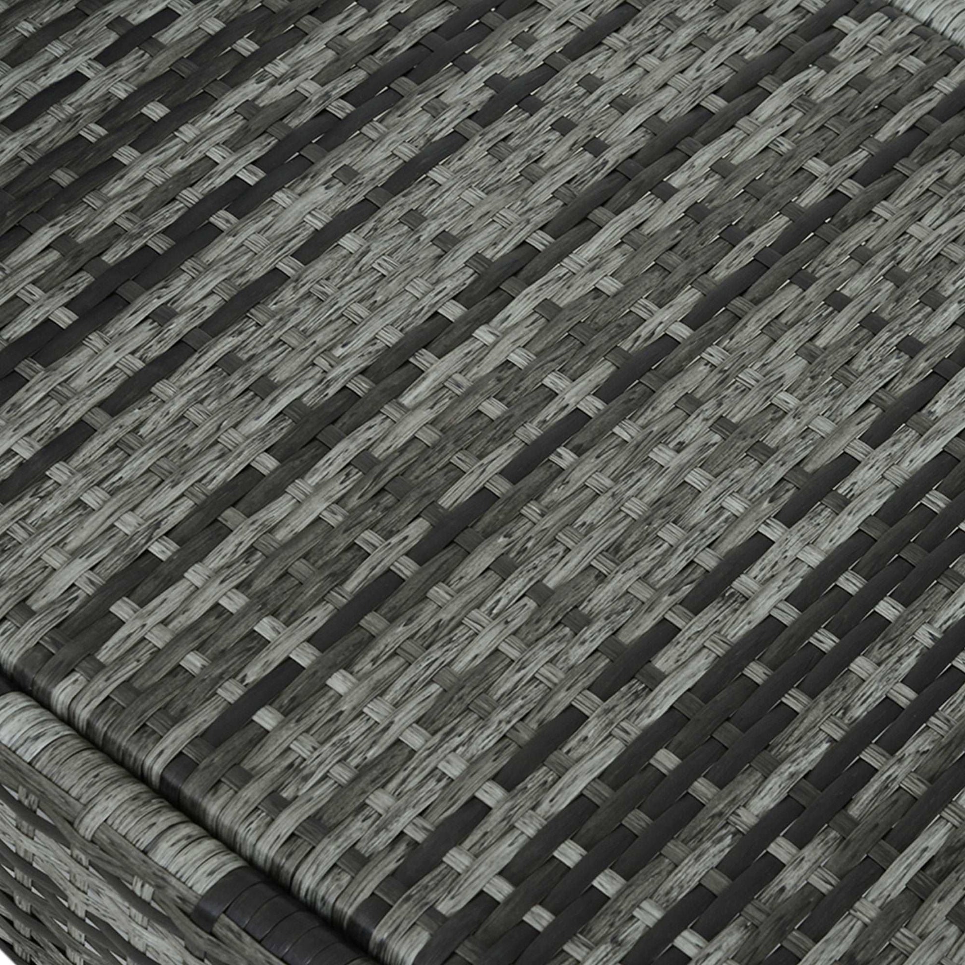 Outsunny 2 Piece Rattan Sun Lounger Recliner Bed Reclining Chair Patio Garden Outdoor Wicker Weave Adjustable Headrest with Fire Retardant Cushion – Grey