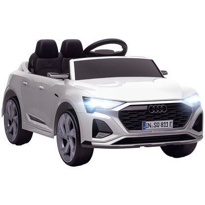 Licensed Audi Q8 e-tron Sportback Kids Ride On Car | Parental Remote | 4-Wheel Suspension | Soft Start | LED Lights | MP3 | Ages 3–4 | White or Black