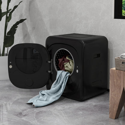 4kg Vented Tumble Dryer with Deodorise, Smart Mode, 800W Compact Tumble Dryer with Stainless Steel Tub, Front Load, for Flat, Home, RVs, Black