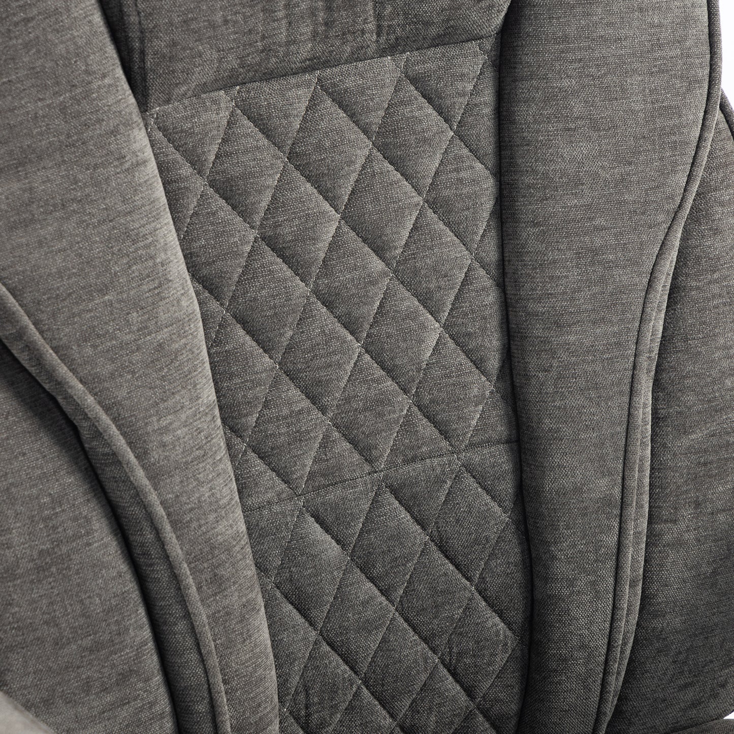 Ergonomic Office Chair | Flip-Up Armrests | Pocket Springs | Class 3 Gas Lift | Linen-Look Fabric | Diamond Pattern | Dark Grey / Beige