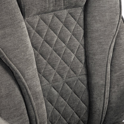 Ergonomic Office Chair | Flip-Up Armrests | Pocket Springs | Class 3 Gas Lift | Linen-Look Fabric | Diamond Pattern | Dark Grey / Beige