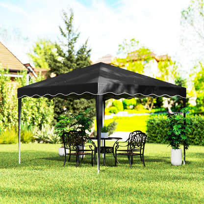 Outsunny 3 x 3cm Adjustable Height Pop-Up Gazebo, with Bag - Black