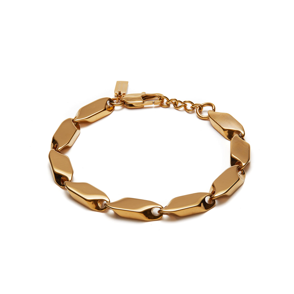 Thomas & George Gold-Tone Chunky Link Bracelet | 8mm Stainless Steel Links | 21cm Length with 2cm Extender