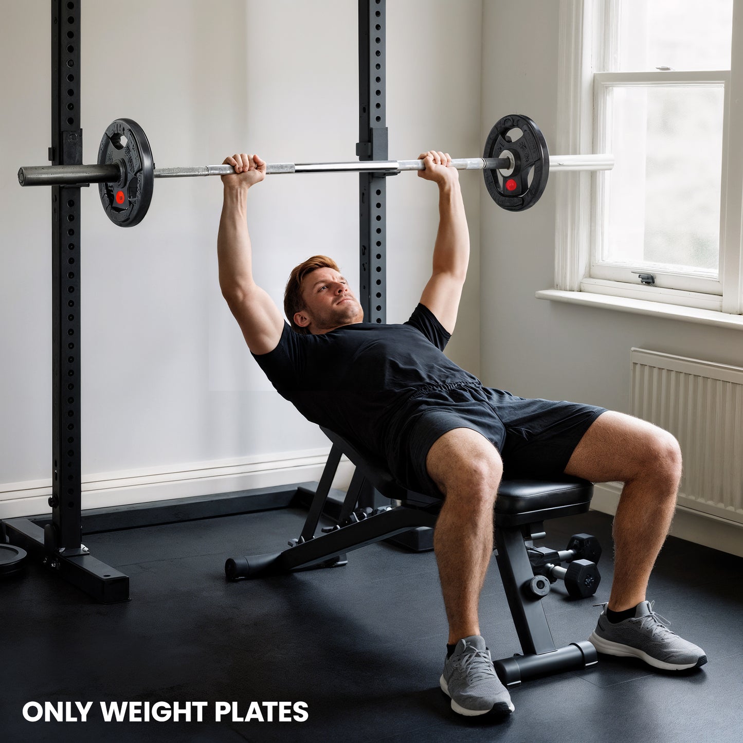 SPORTNOW Olympic Weight Plates, 2"/5cm Weight Disc Pair with Tri-Grips, 2 x 15kg Dumbbell Plates for Weightlifting and Strength Training Home Gym Fitness Workout, Black