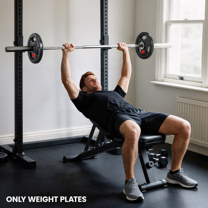 SPORTNOW Olympic Weight Plates, 2"/5cm Weight Disc Pair with Tri-Grips, 2 x 15kg Dumbbell Plates for Weightlifting and Strength Training Home Gym Fitness Workout, Black