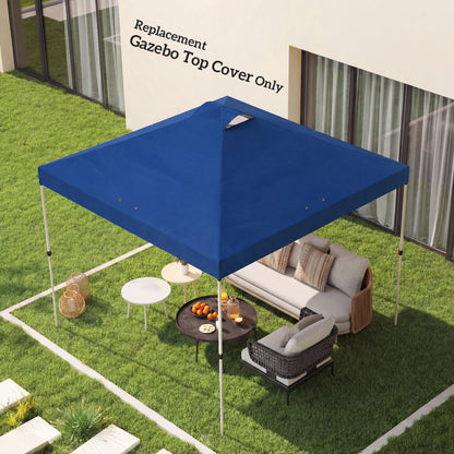 3x3m Gazebo Roof Replacement Canopy | UV50+ Waterproof | 210D Silver-Coated Oxford Fabric | Double Vented | 8 Drainage Holes | Hook & Loop | Fits 3x3m Straight-Leg Frames | Blue