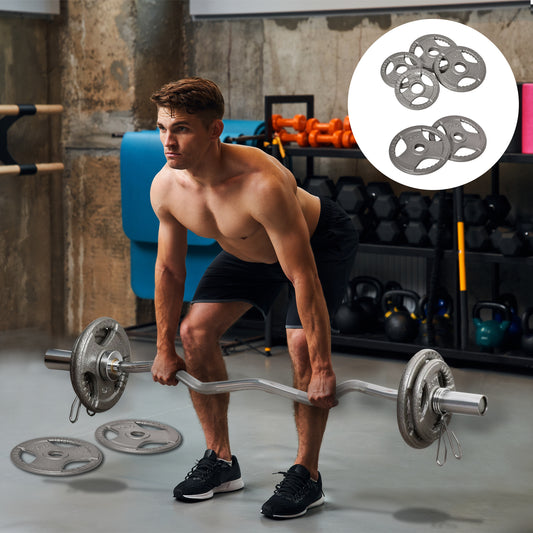 Set of 6 Cast Iron Olympic Weight for 2"/5cm Hole Dumbbell Handle Bar 35kg Dumbbell Plates Barbell Weight 2 x 5kg, 2 x 2.5kg, 2 x 10kg