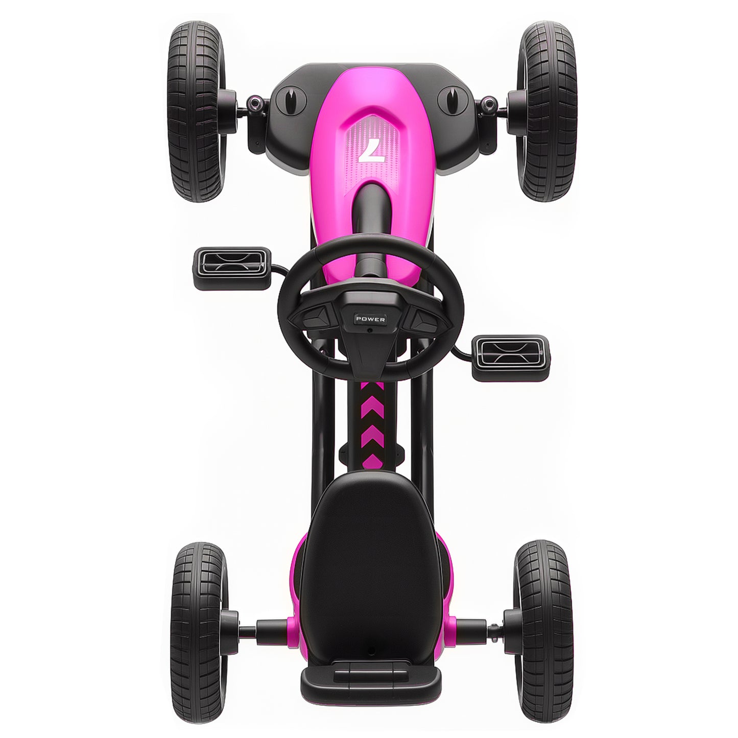 AIYAPLAY Pedal Go Kart for Kids 2-5 Years, with Silent EVA Wheels, Metal Frame, Pink / Blue / Yellow / Green