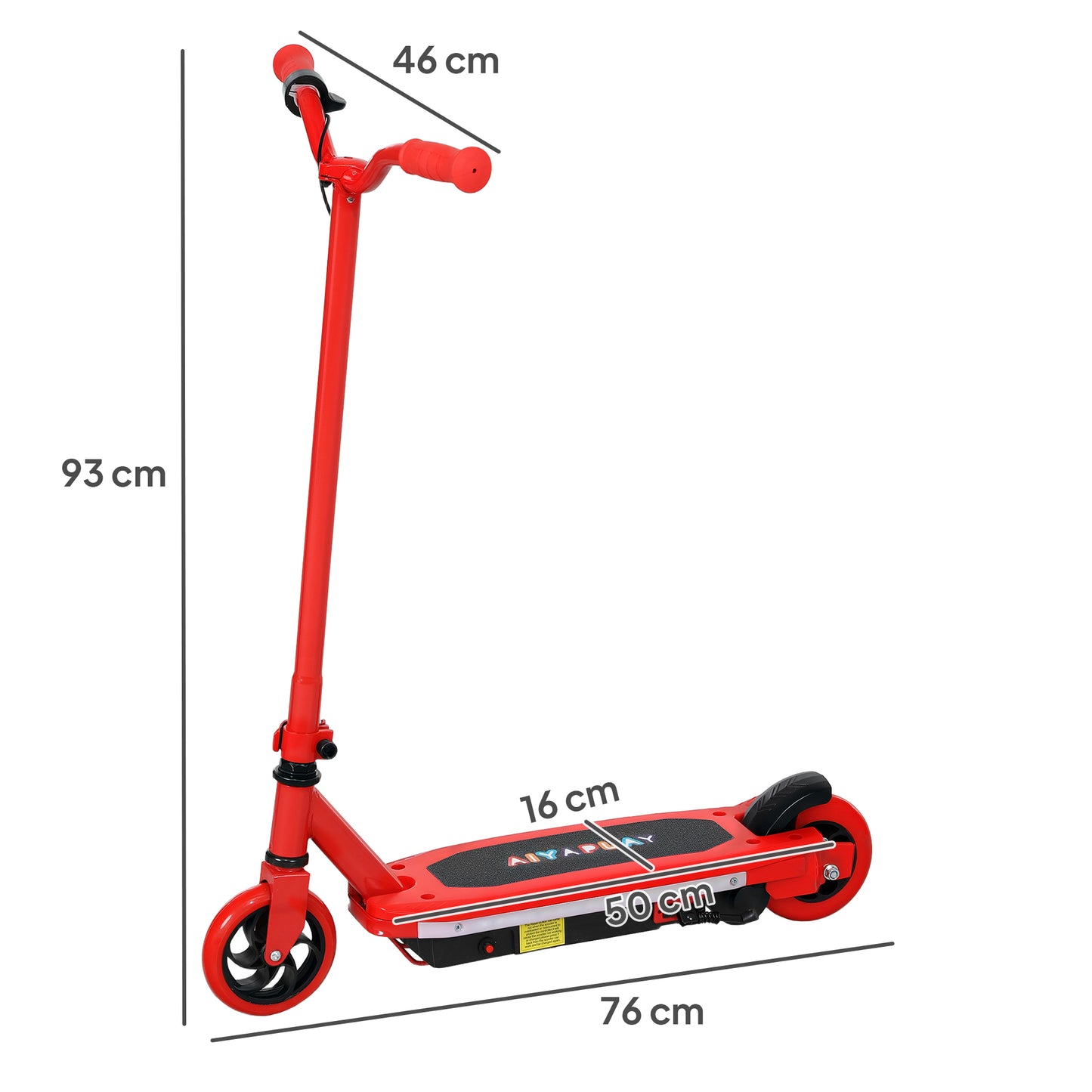 AIYAPLAY Electric Scooter for Kids Ages 6-14, with Colourful Light and Electric Brake, Kids Electric Scooter E Scooter, Up to 10 KM/H & 8 KM, Red