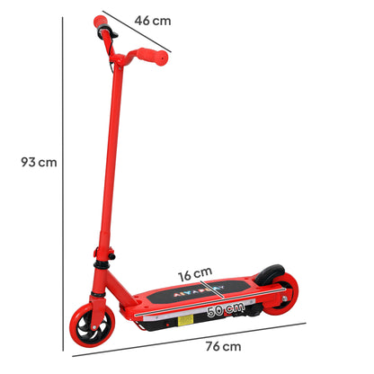 AIYAPLAY Electric Scooter for Kids Ages 6-14, with Colourful Light and Electric Brake, Kids Electric Scooter E Scooter, Up to 10 KM/H & 8 KM, Red