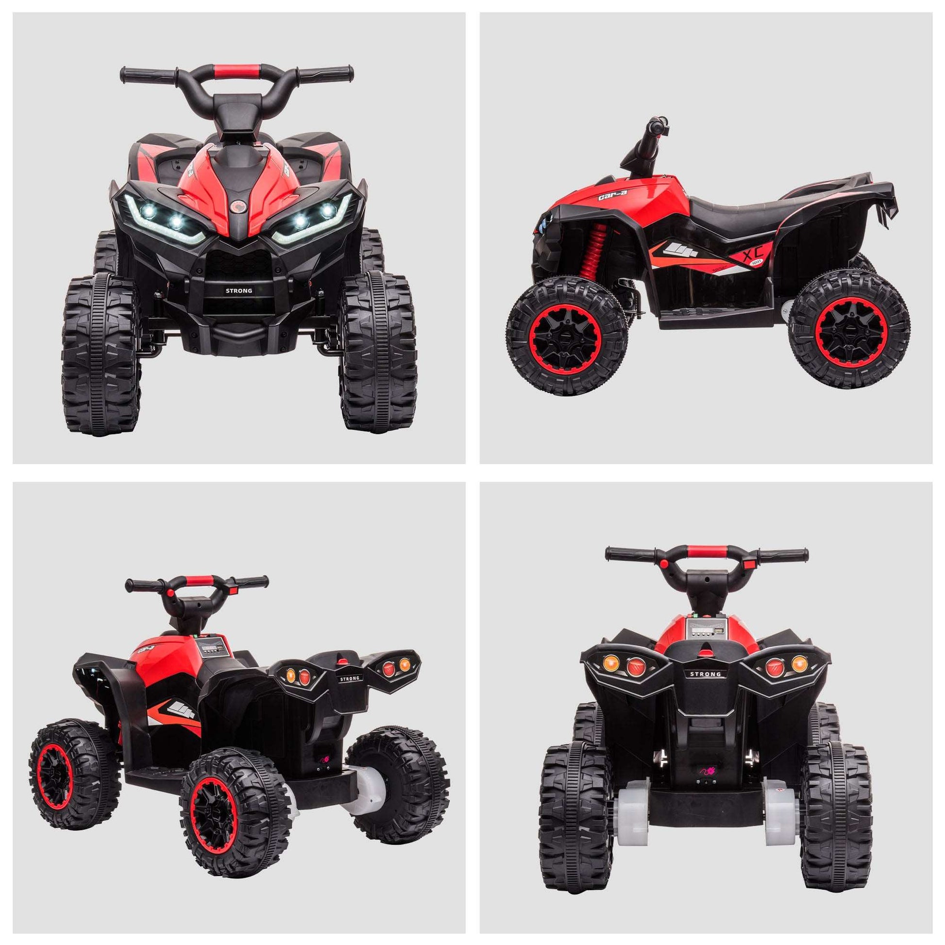 12V Electric Quad Bikes For Kids Ride On Car ATV Toy For 3-5 Years Red